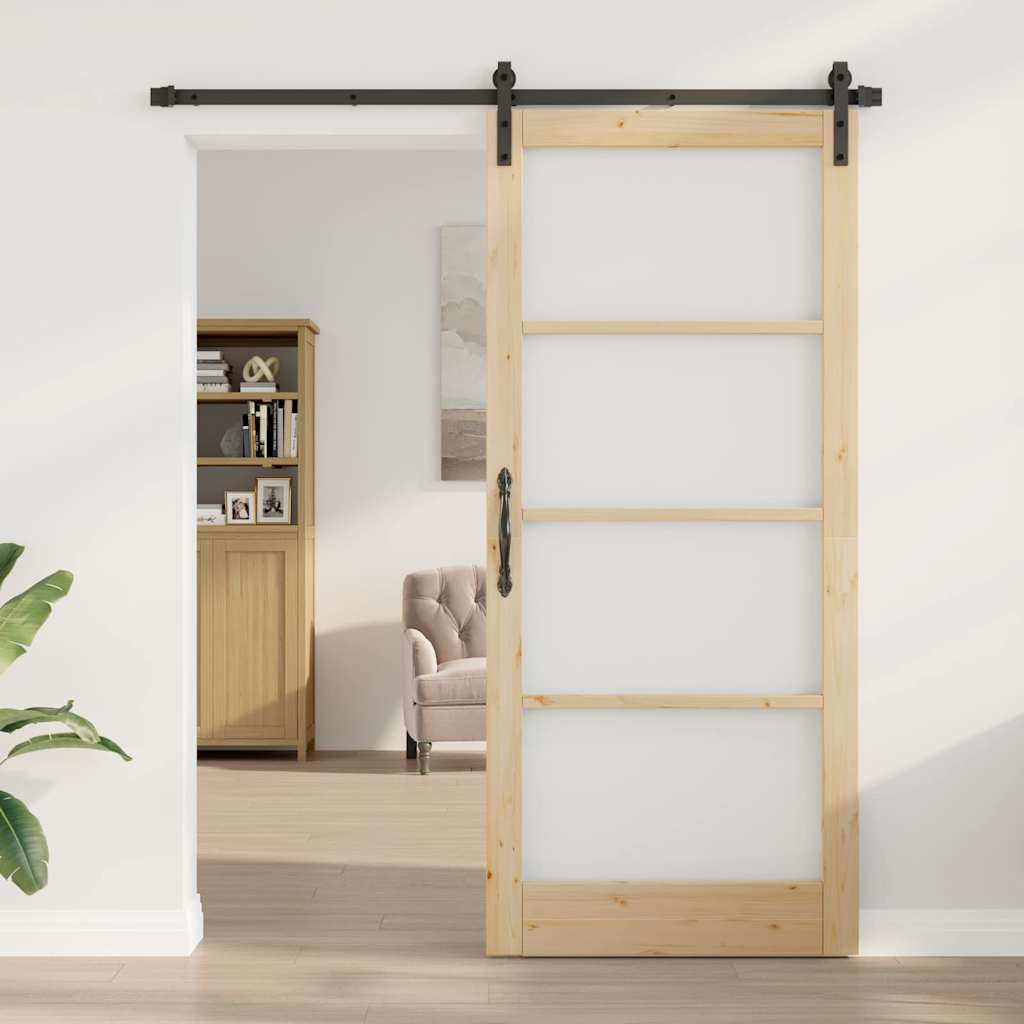 Klizna vrata ORKDAL Prirodna i crna 93 x 211 cm