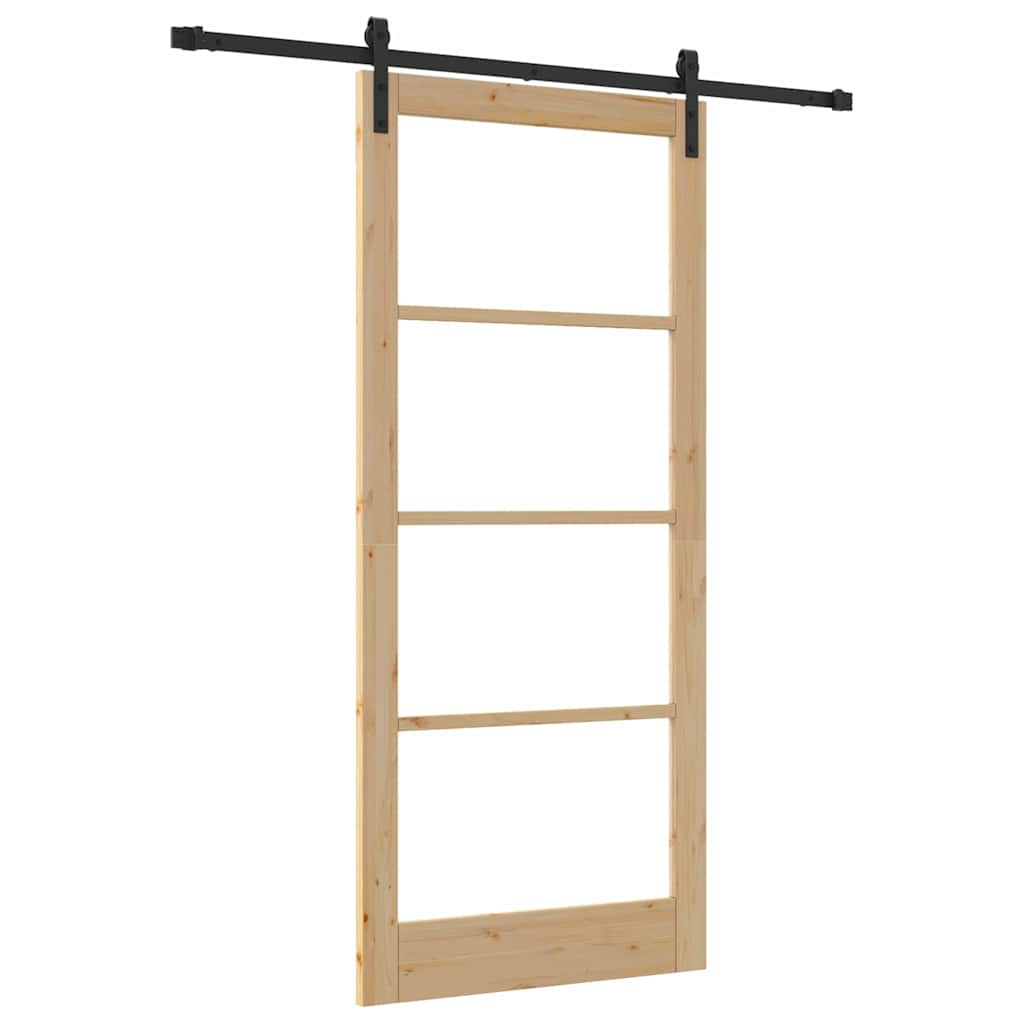 Klizna vrata ORKDAL Prirodna i crna 93 x 211 cm