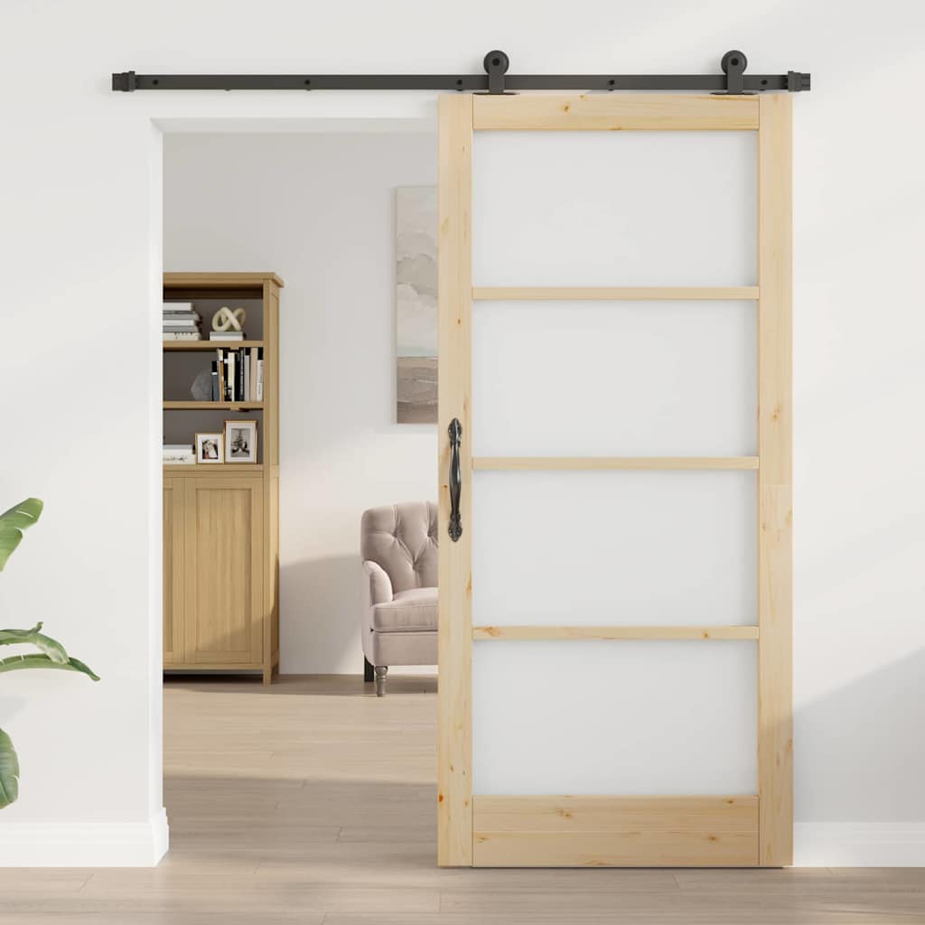 Klizna vrata ORKDAL 93 x 202 cm Masivna borovina i staklo