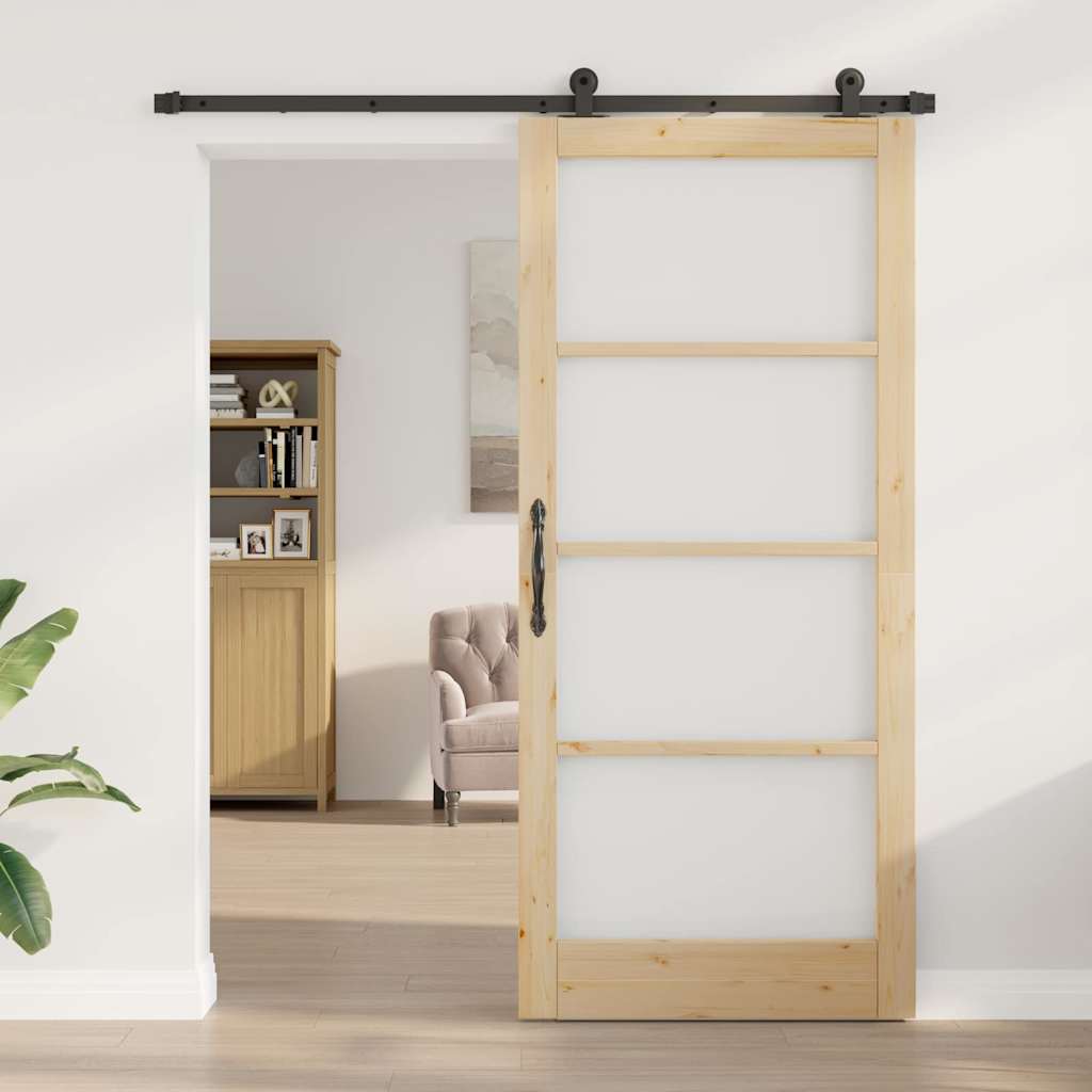 Klizna vrata ORKDAL Prirodna i crna 93 x 211 cm