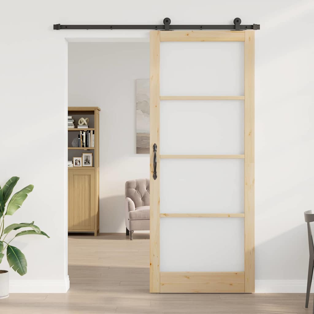Klizna vrata ORKDAL Prirodna i crna 93 x 232 cm