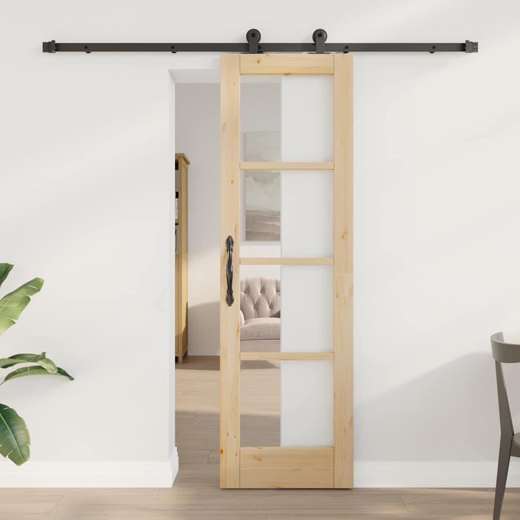 Klizna vrata ORKDAL 61 x 198,5 cm Masivna borovina i staklo