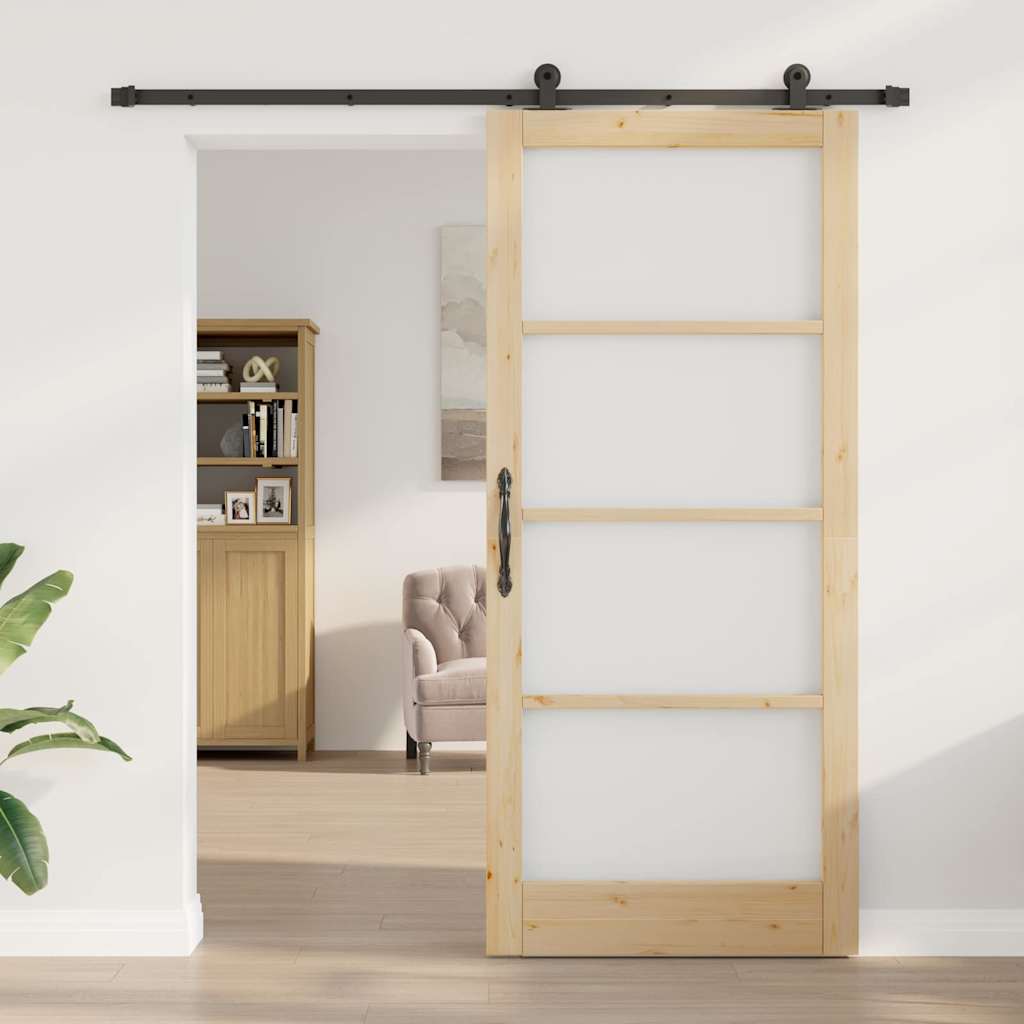 Klizna vrata ORKDAL Prirodna i crna 93 x 211 cm