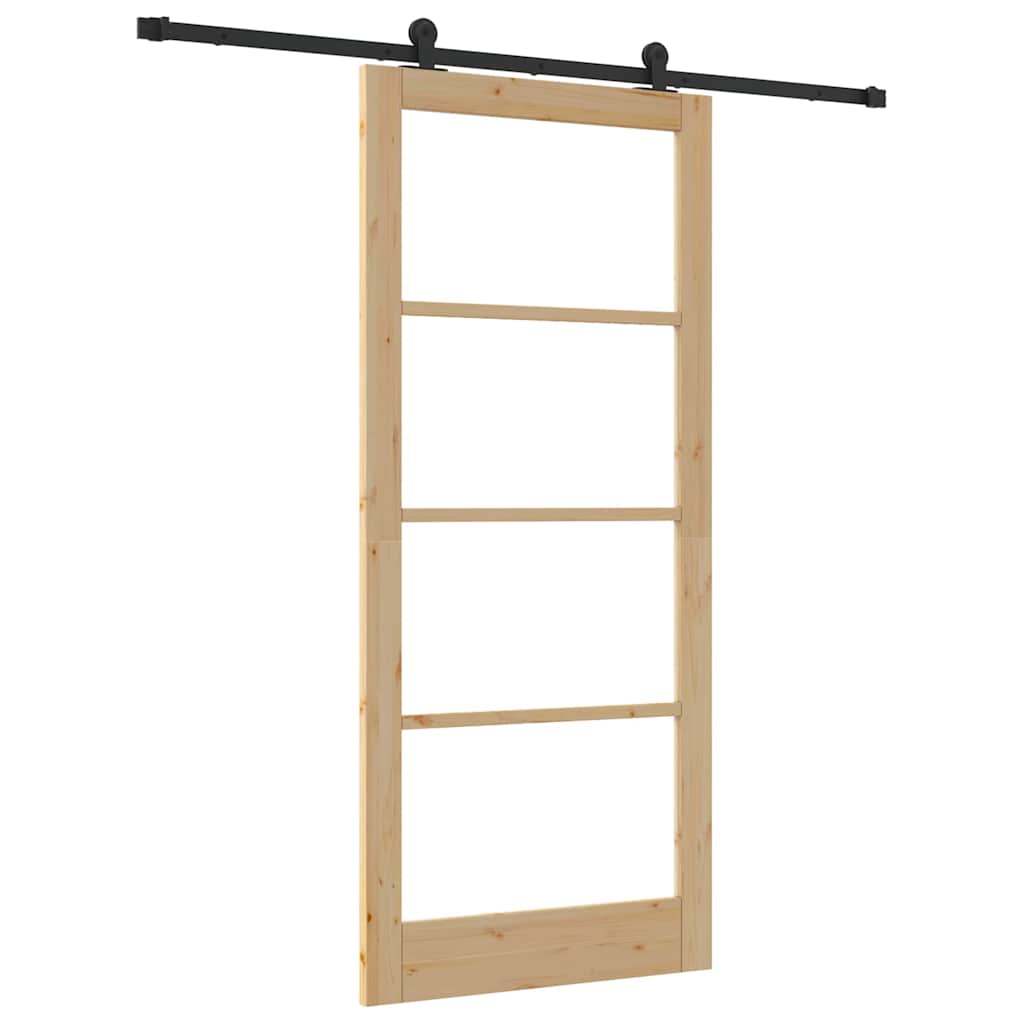 Klizna vrata ORKDAL Prirodna i crna 93 x 211 cm