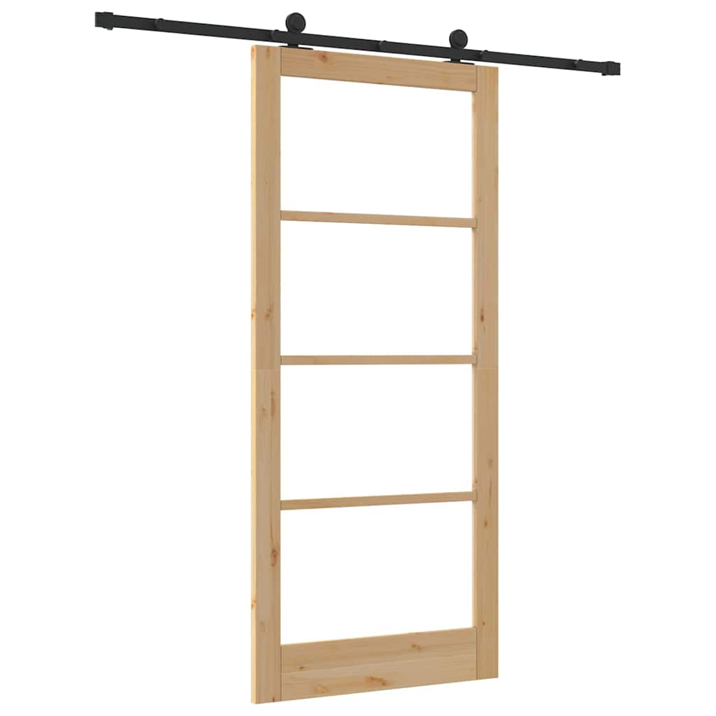 Klizna vrata ORKDAL Prirodna i crna 93 x 211 cm