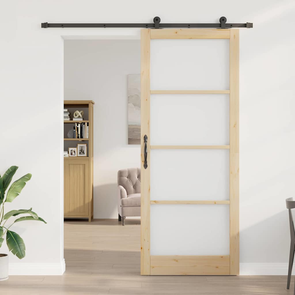 Klizna vrata ORKDAL Prirodna i crna 93 x 232 cm