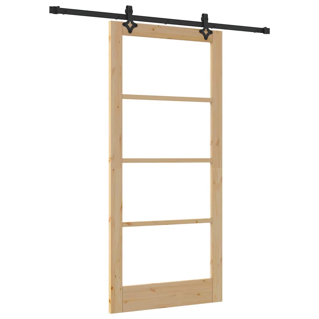 Klizna vrata ORKDAL Prirodna i crna 93 x 202 cm