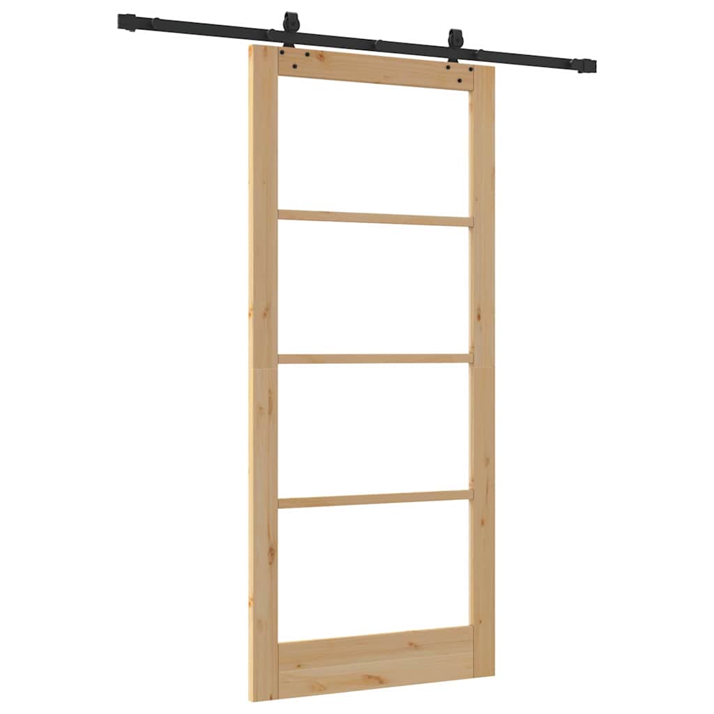 Klizna vrata ORKDAL Prirodna i crna 93 x 211 cm