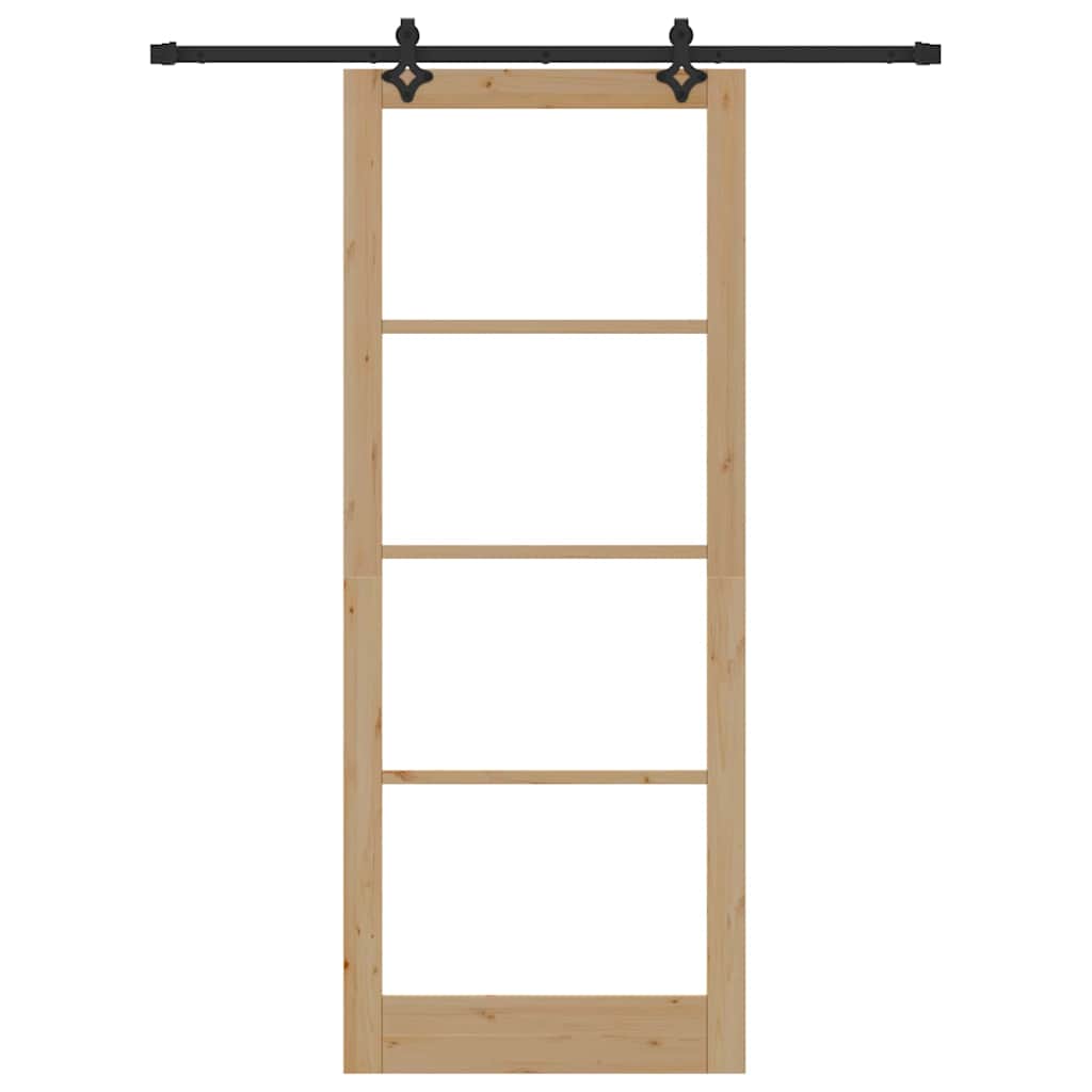 Klizna vrata ORKDAL Prirodna i crna 93 x 232 cm