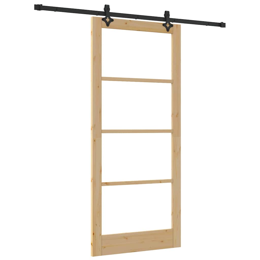 Klizna vrata ORKDAL Prirodna i crna 93 x 211 cm