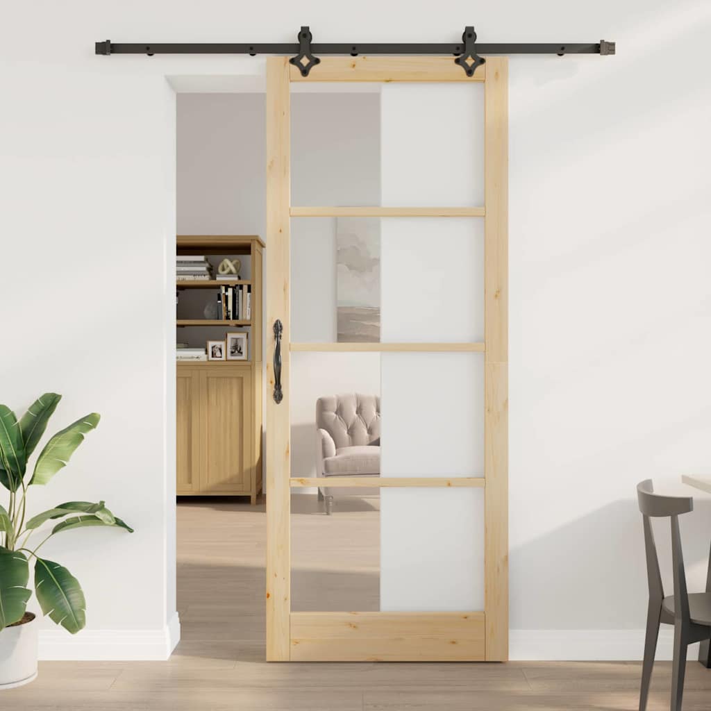 Klizna vrata ORKDAL Prirodna i crna 93 x 232 cm