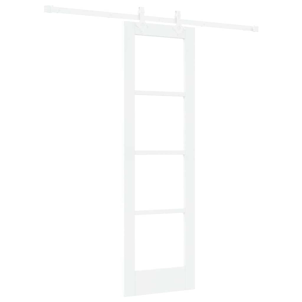 Klizna vrata Bijelo 61 x 198,5 cm Masivna borovina i staklo