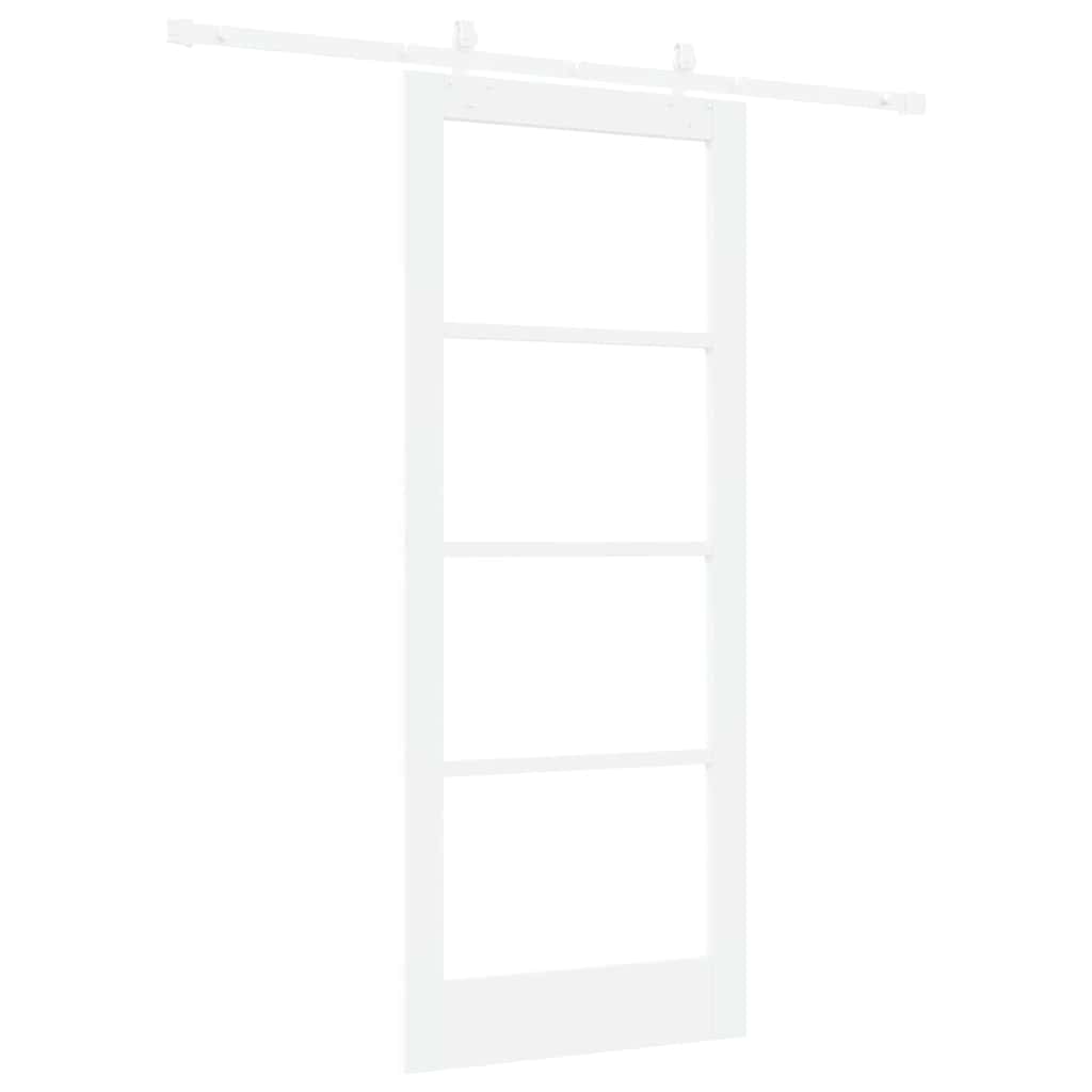 Klizna vrata Bijelo 83 x 202 cm Masivna borovina i staklo