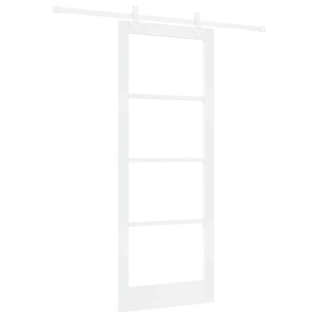 Klizna vrata Bijelo 83 x 211 cm Masivna borovina i staklo