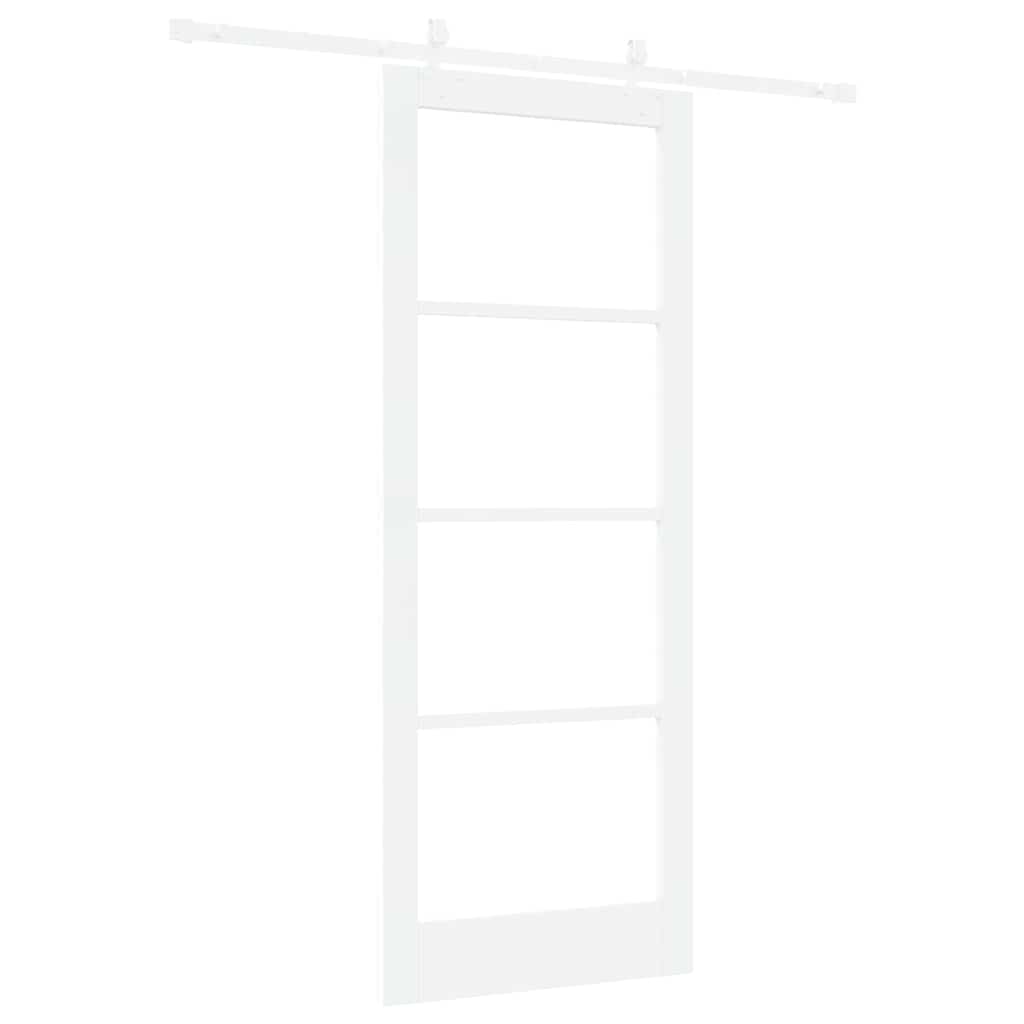 Klizna vrata Bijelo 83 x 211 cm Masivna borovina i staklo