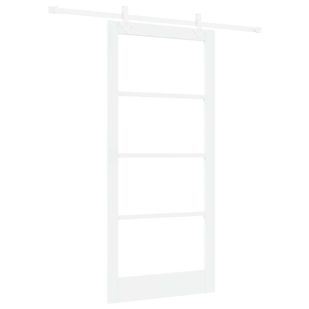 Klizna vrata Bijelo 93 x 202 cm Masivna borovina i staklo