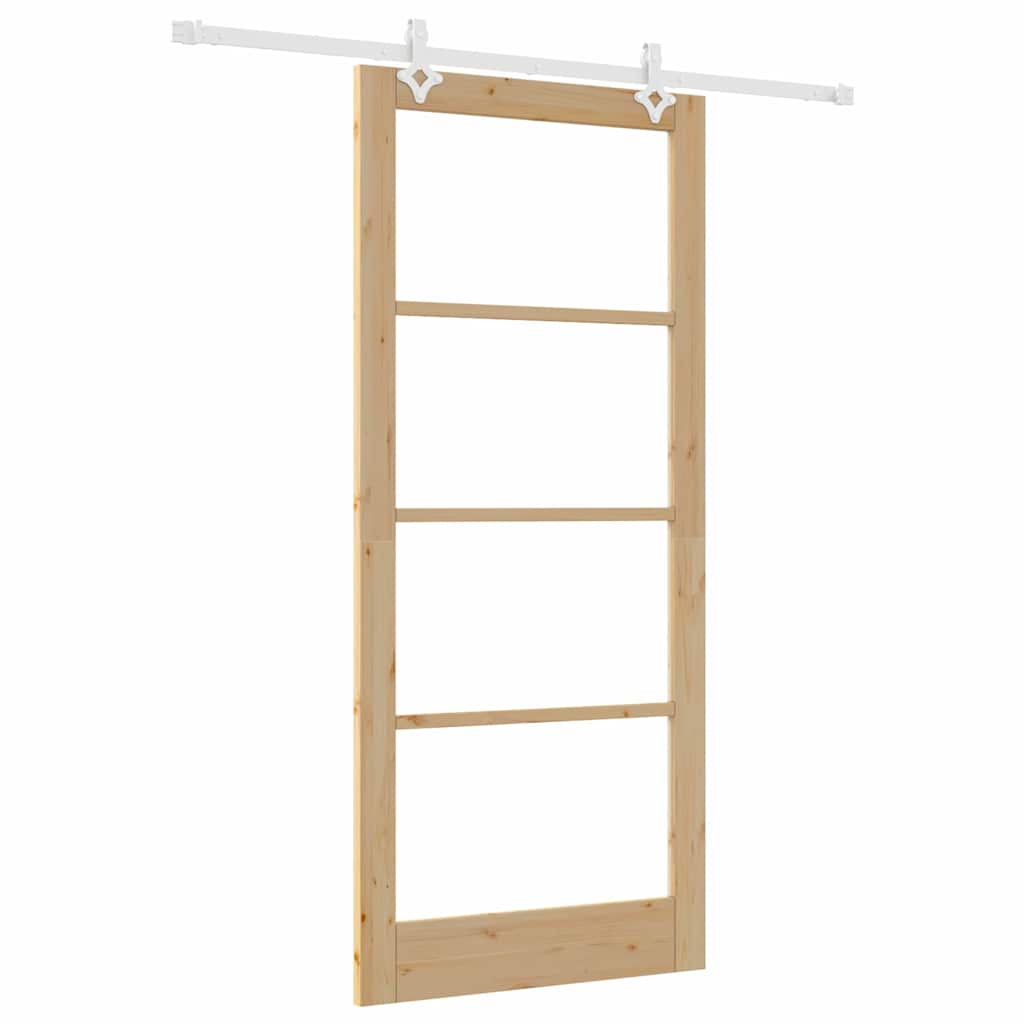 Klizna vrata Prirodna 93 x 211 cm Masivna borovina i staklo