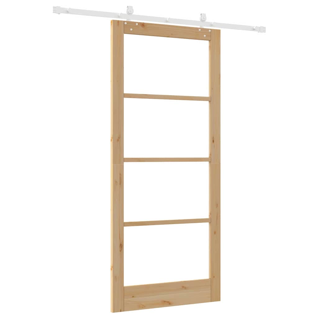 Klizna vrata Prirodna 93 x 211 cm Masivna borovina i staklo