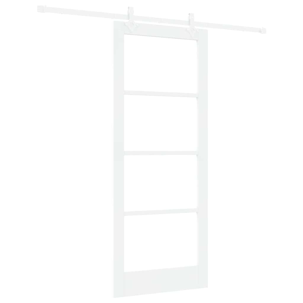 Klizna vrata Bijelo 83 x 202 cm Masivna borovina i staklo