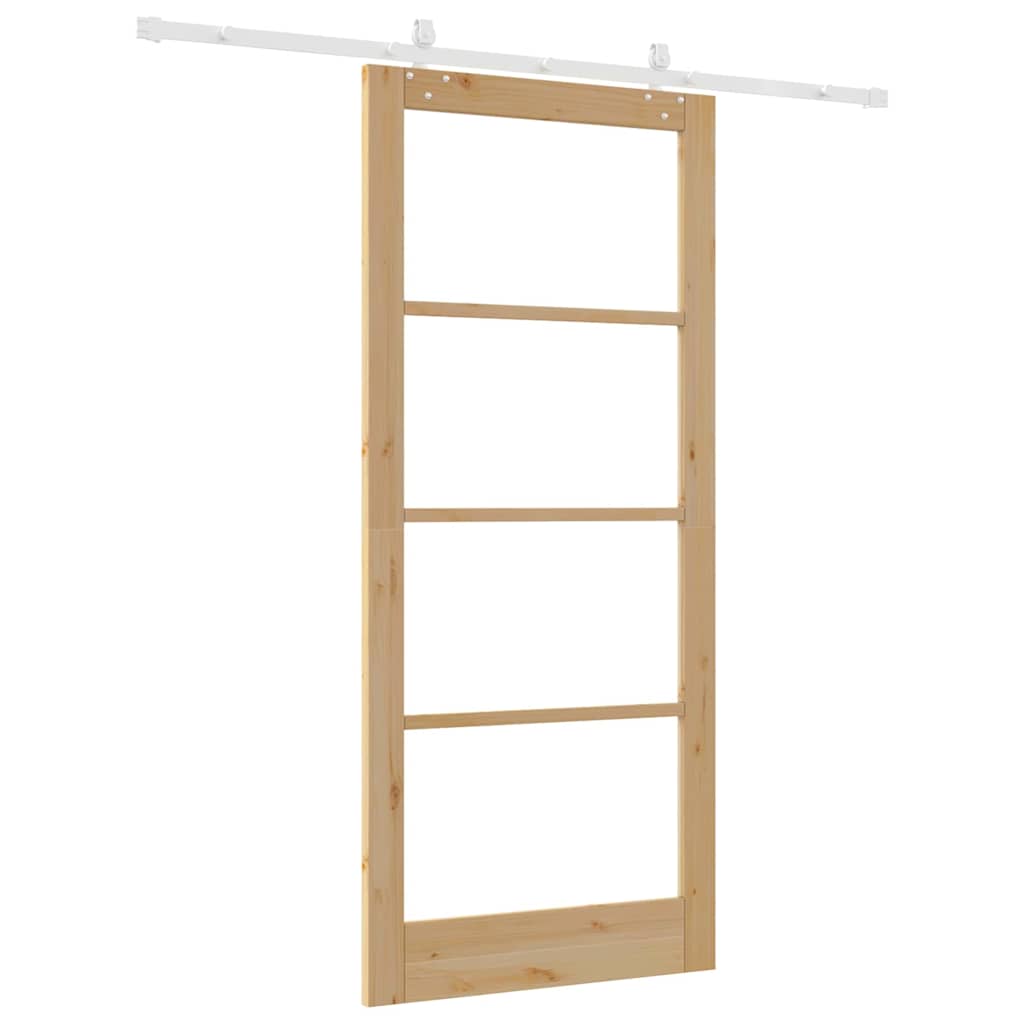 Klizna vrata Prirodna 93 x 211 cm Masivna borovina i staklo