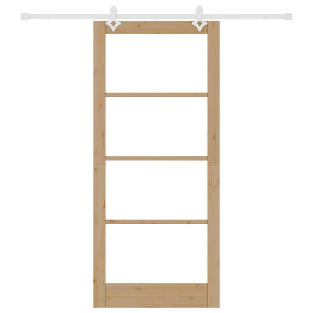 Klizna vrata Prirodna 93 x 211 cm Masivna borovina i staklo