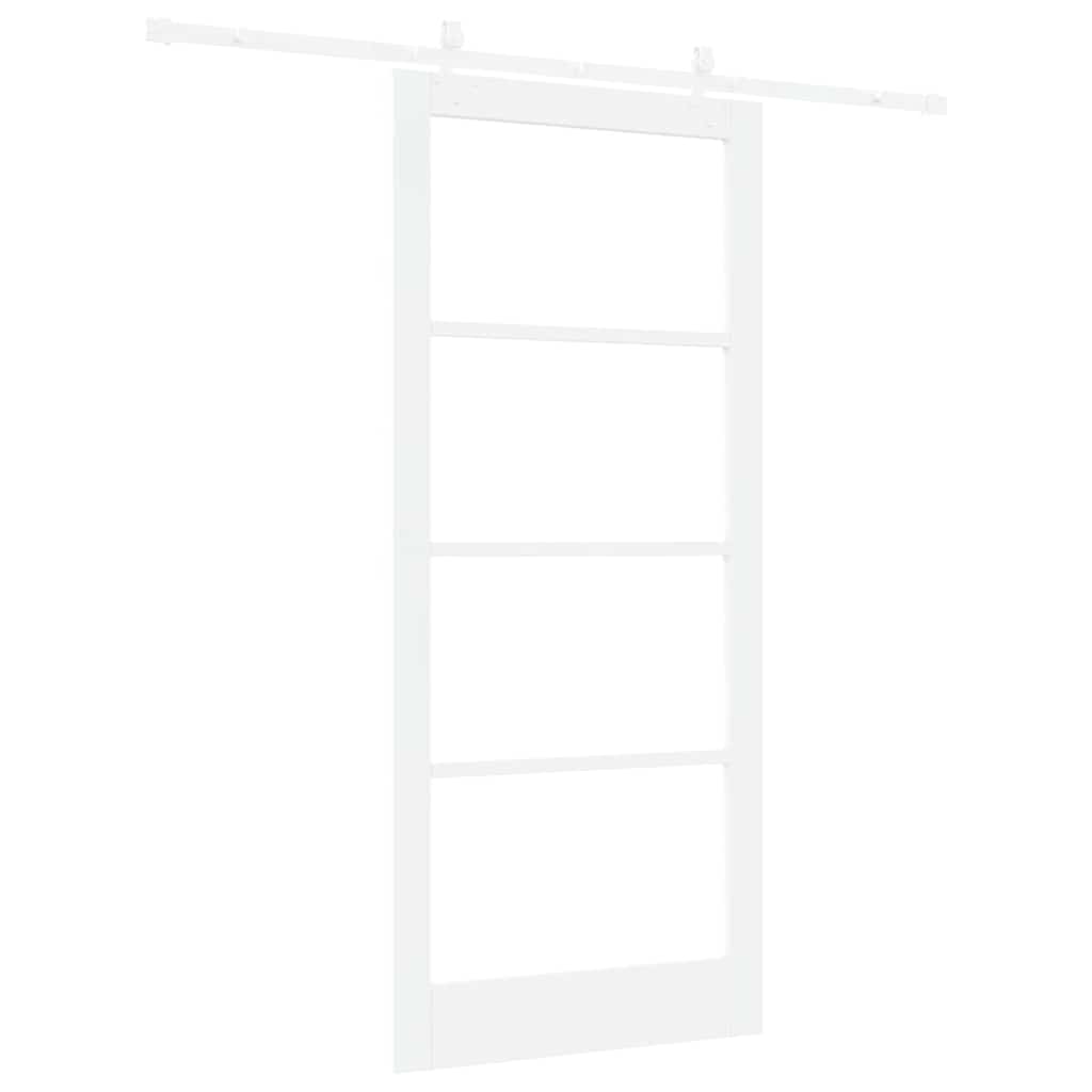 Klizna vrata Bijelo 93 x 211 cm Masivna borovina i staklo