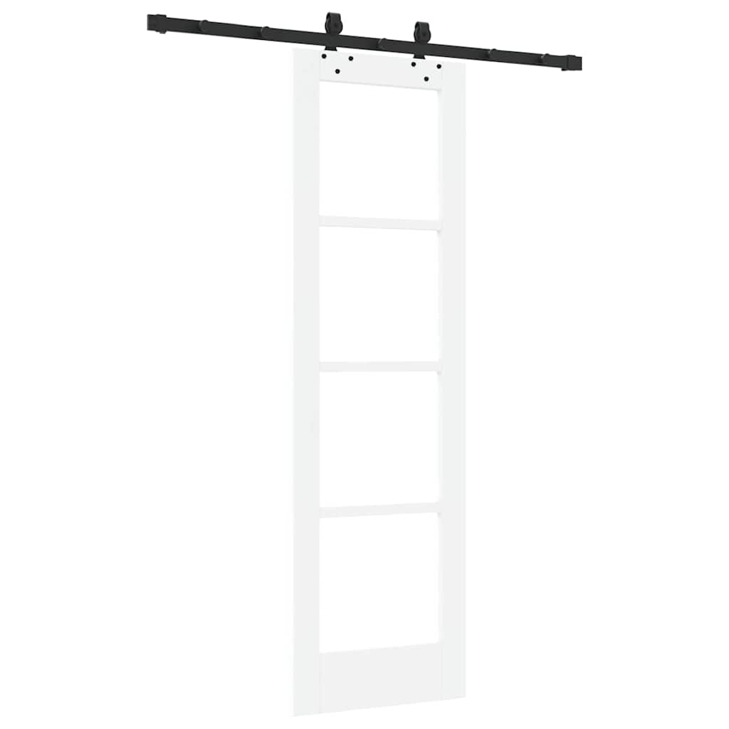 Klizna vrata Bijelo 61 x 198,5 cm Masivna borovina i staklo