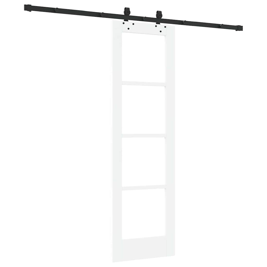 Klizna vrata Bijelo 61 x 198,5 cm Masivna borovina i staklo