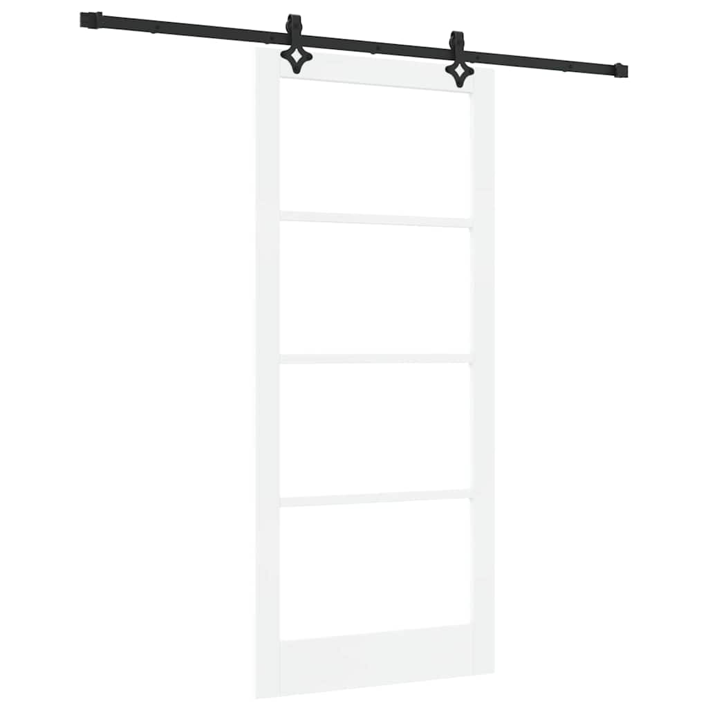 Klizna vrata Bijelo 93 x 211 cm Masivna borovina i staklo