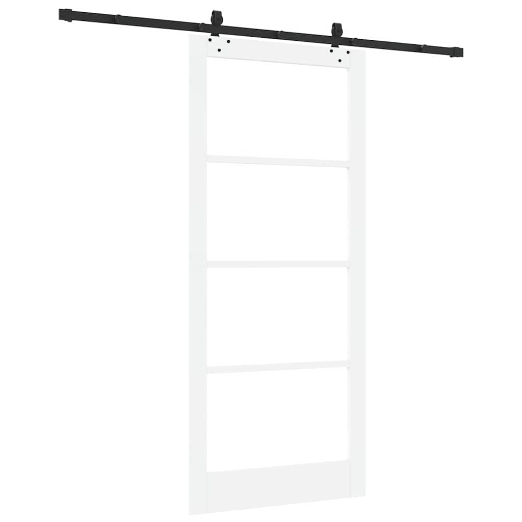 Klizna vrata Bijelo 93 x 211 cm Masivna borovina i staklo