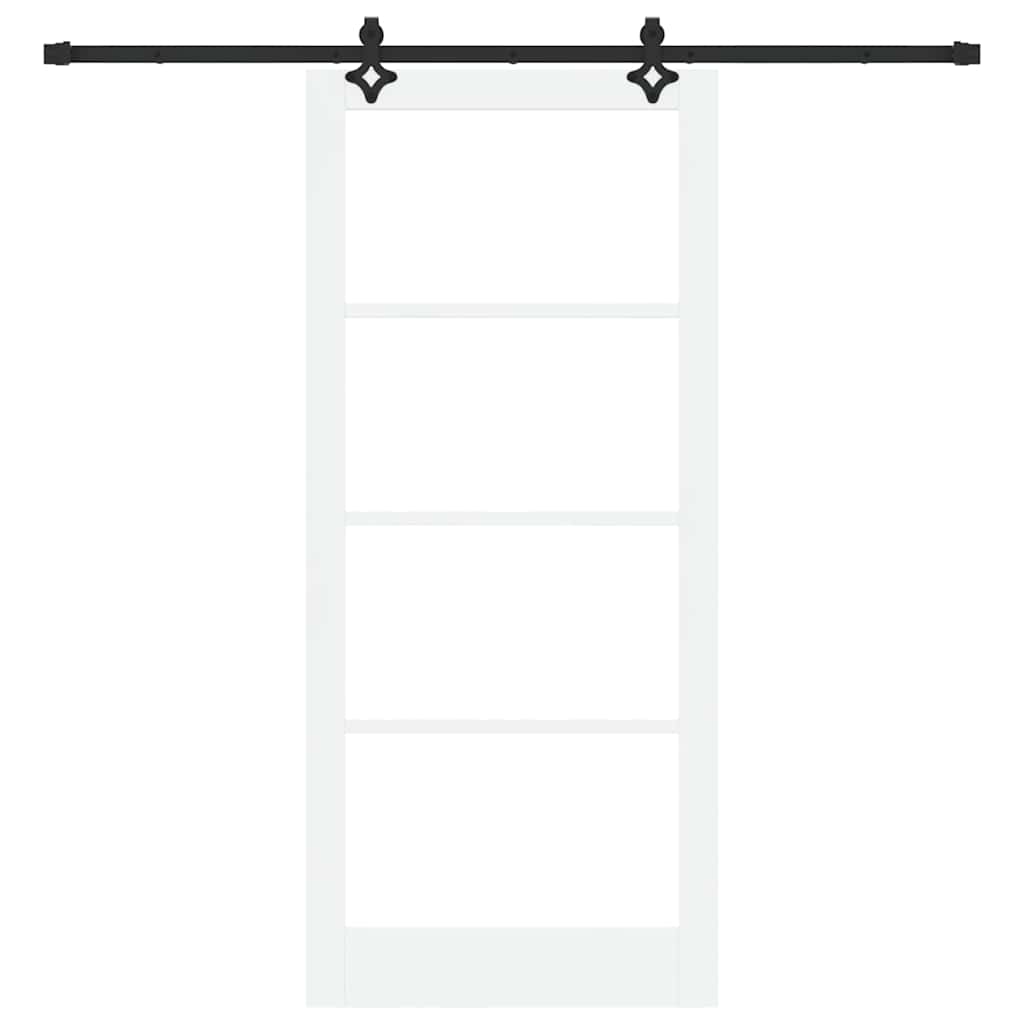 Klizna vrata Bijelo 93 x 211 cm Masivna borovina i staklo