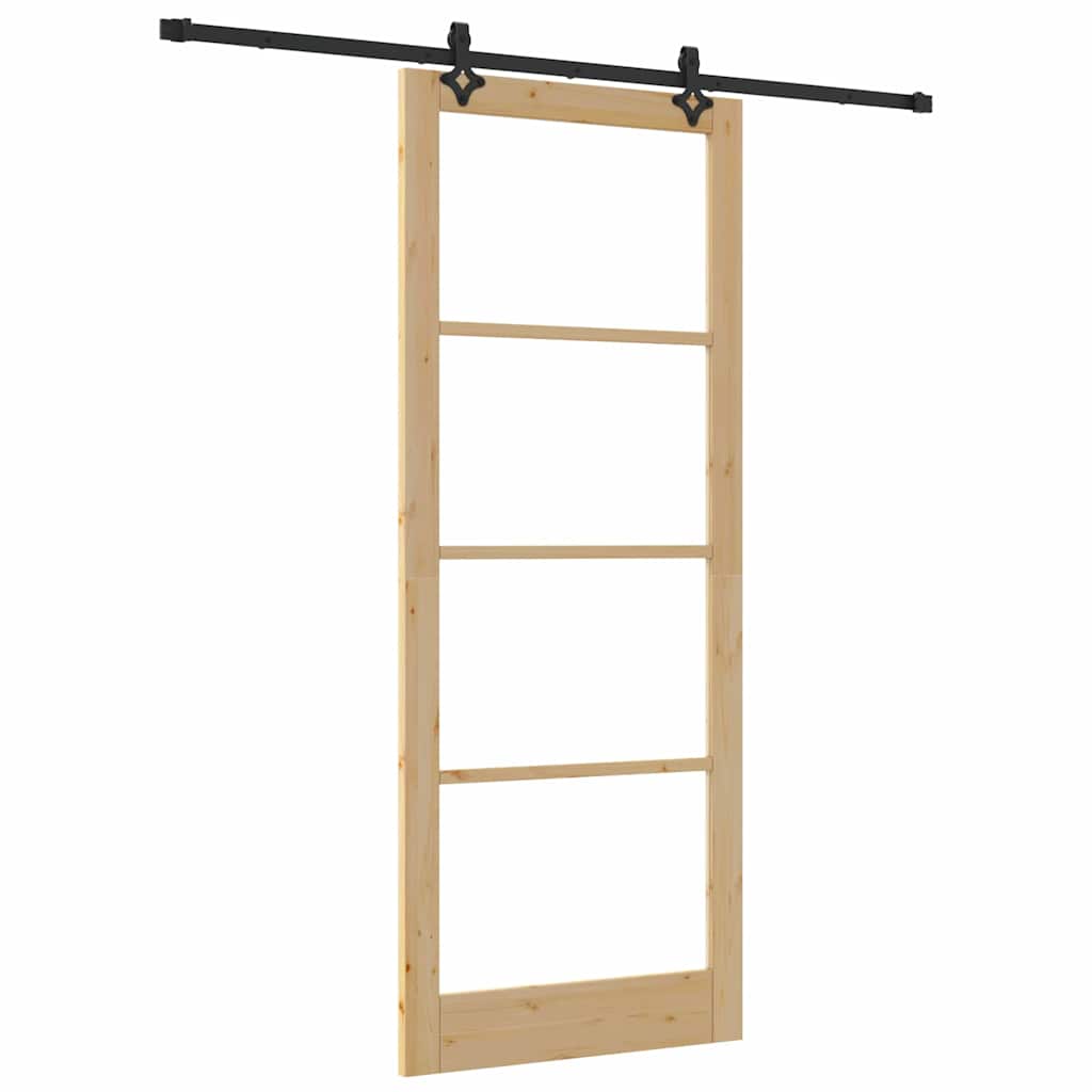 Klizna vrata Prirodna 93 x 232 cm Masivna borovina i staklo