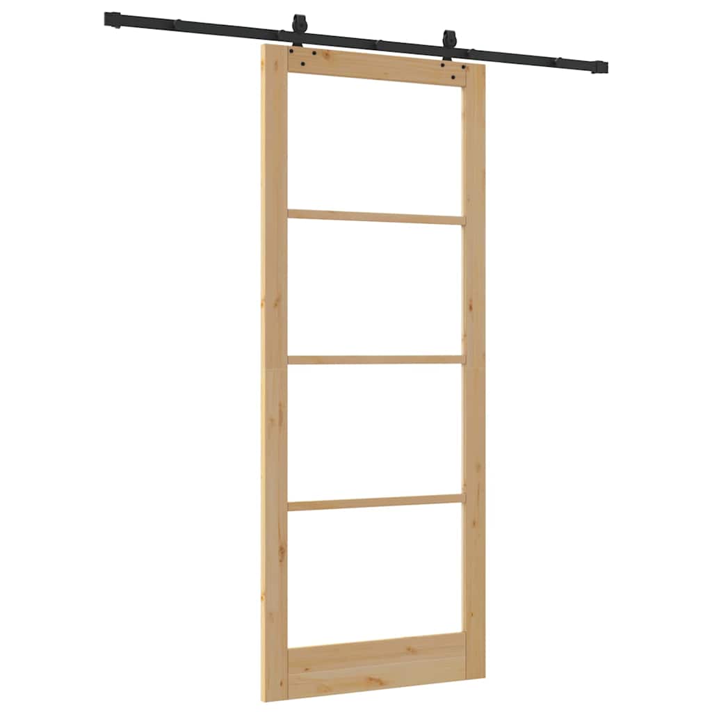 Klizna vrata Prirodna 93 x 232 cm Masivna borovina i staklo