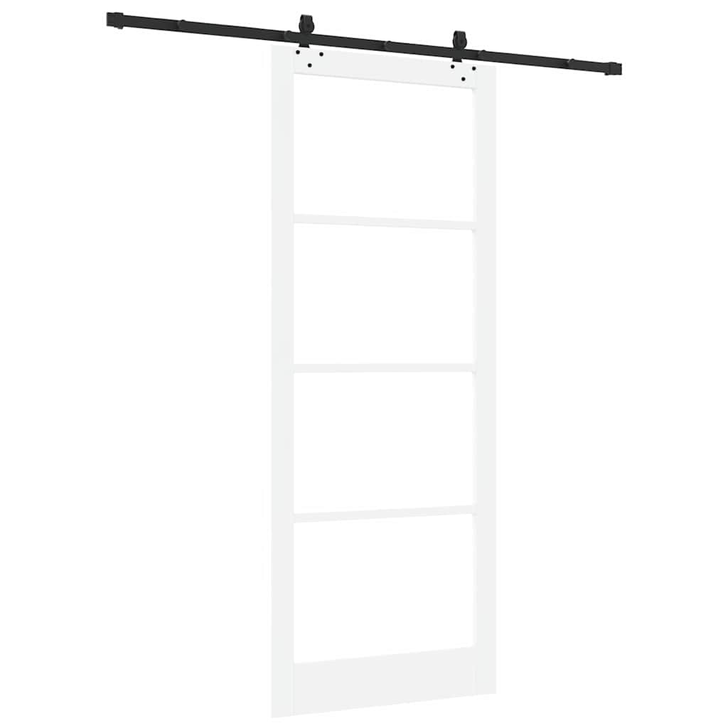 Klizna vrata Bijelo 93 x 232 cm Masivna borovina i staklo