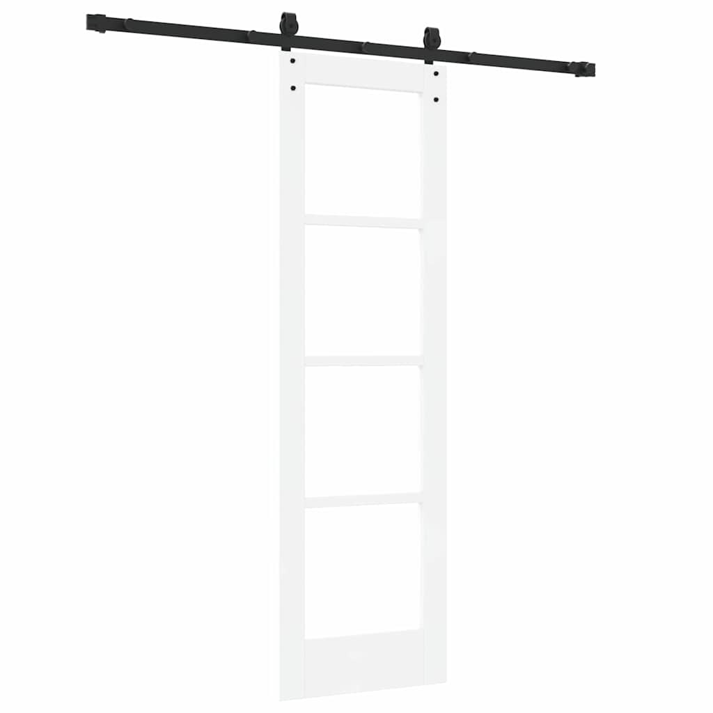 Klizna vrata Bijelo 61 x 198,5 cm Masivna borovina i staklo