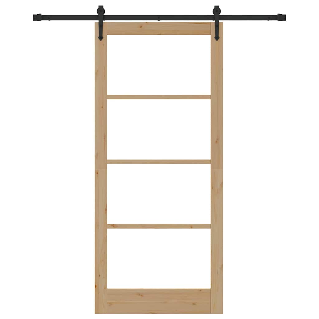 Klizna vrata Prirodna 93 x 211 cm Masivna borovina i staklo