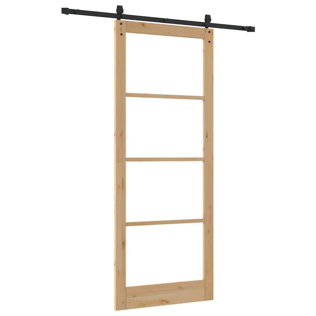 Klizna vrata Prirodna 93 x 232 cm Masivna borovina i staklo