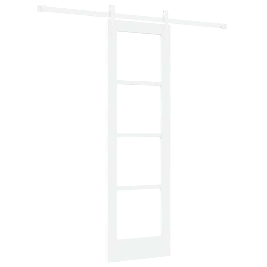 Klizna vrata Bijelo 61 x 198,5 cm Masivna borovina i staklo
