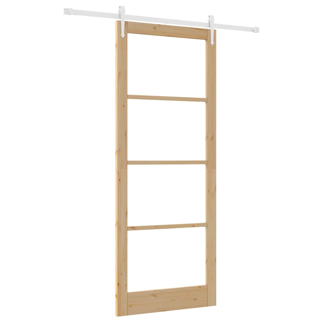 Klizna vrata Prirodna 93 x 232 cm Masivna borovina i staklo
