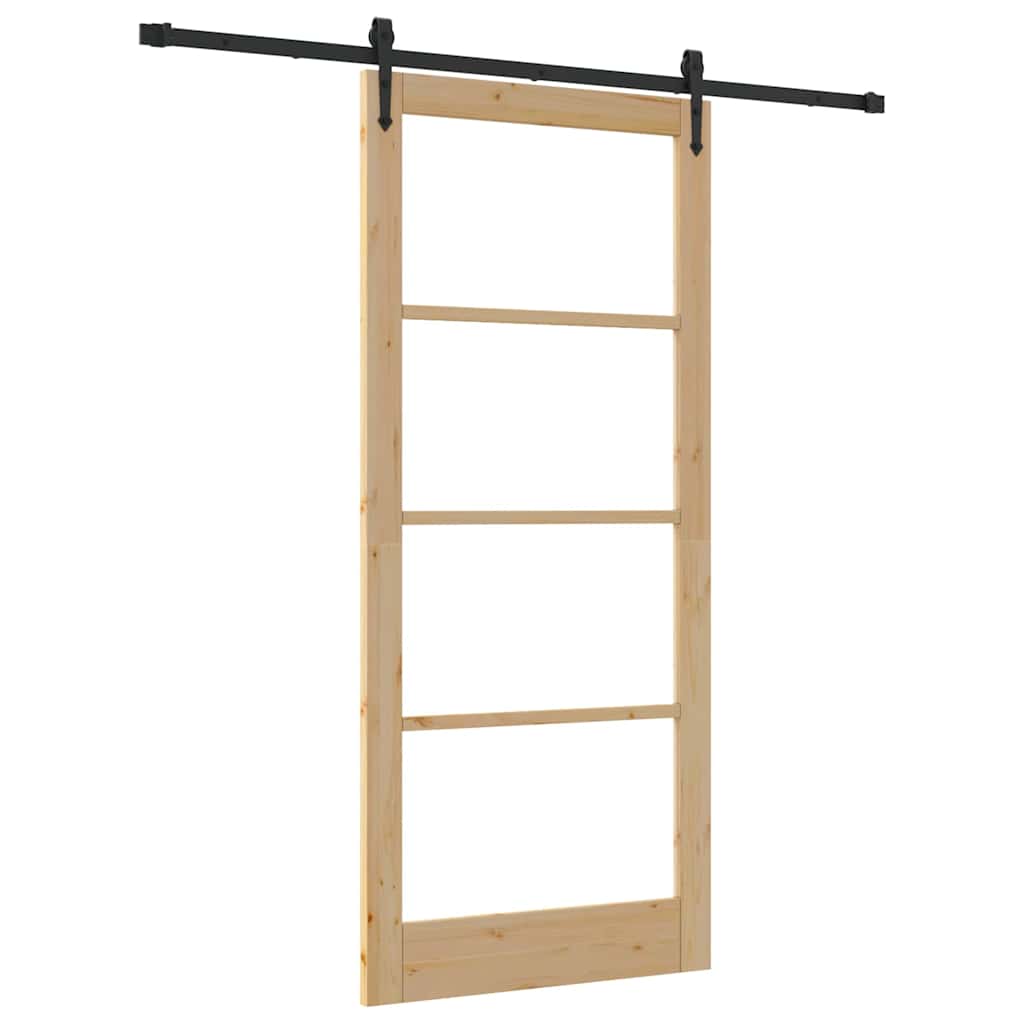 Klizna vrata Prirodna i crna 93 x 211 cm