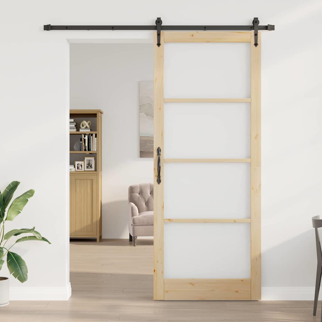 Klizna vrata Prirodna i crna 93 x 232 cm
