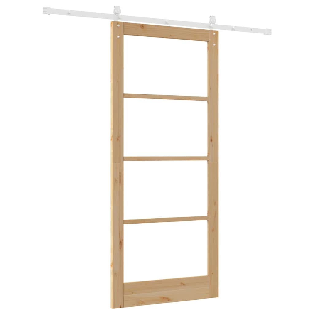 Klizna vrata Prirodna 93 x 211 cm Masivna borovina i staklo