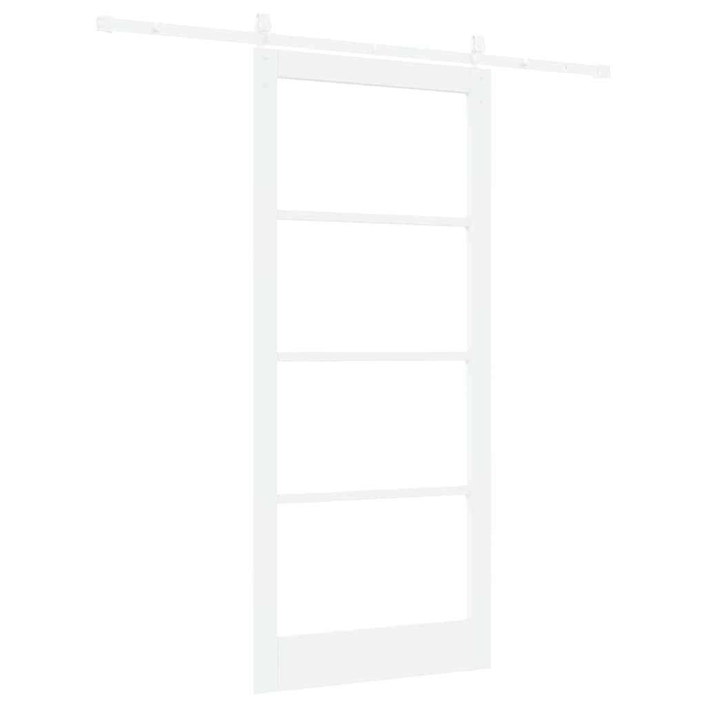 Klizna vrata Bijelo 93 x 211 cm Masivna borovina i staklo