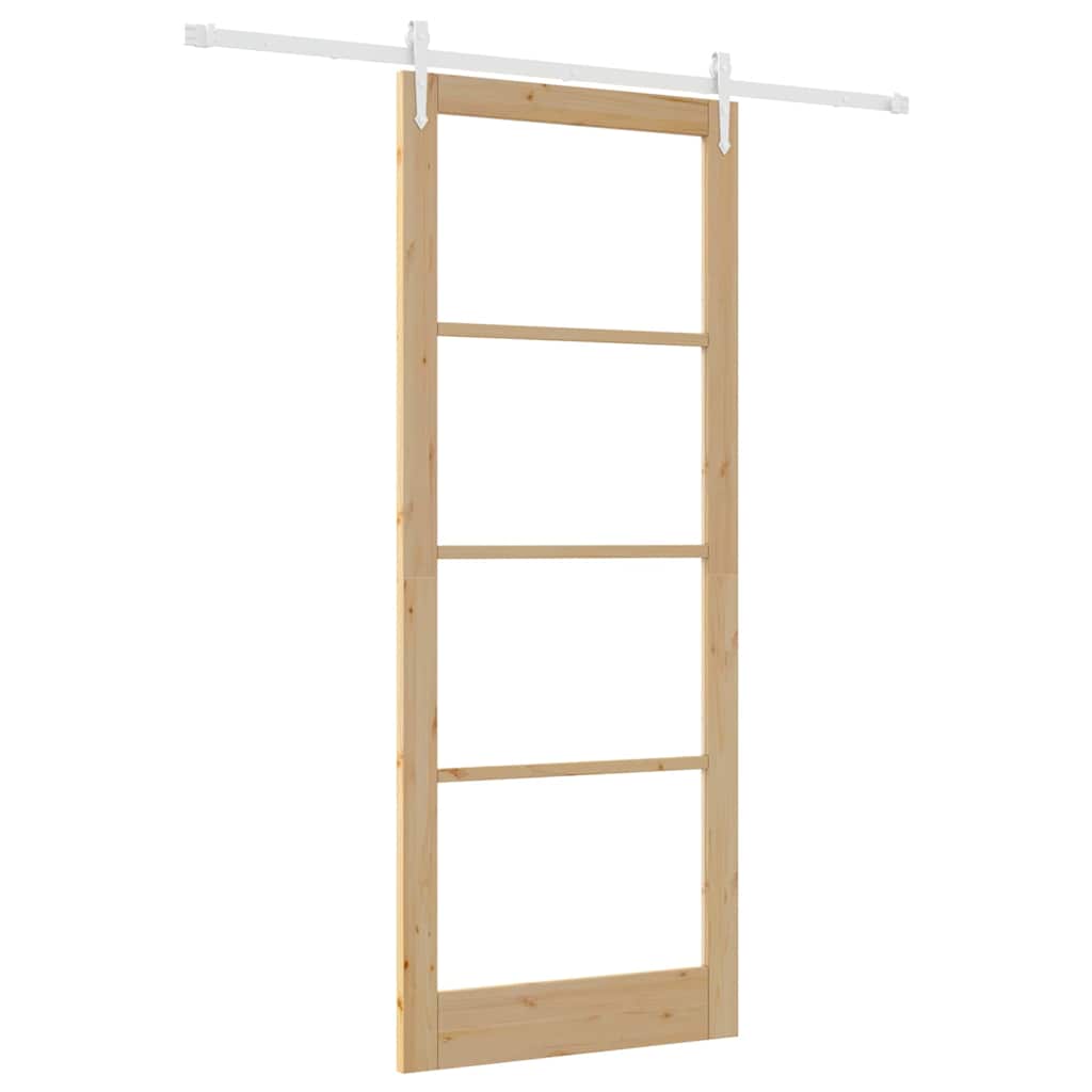 Klizna vrata Prirodna 93 x 232 cm Masivna borovina i staklo