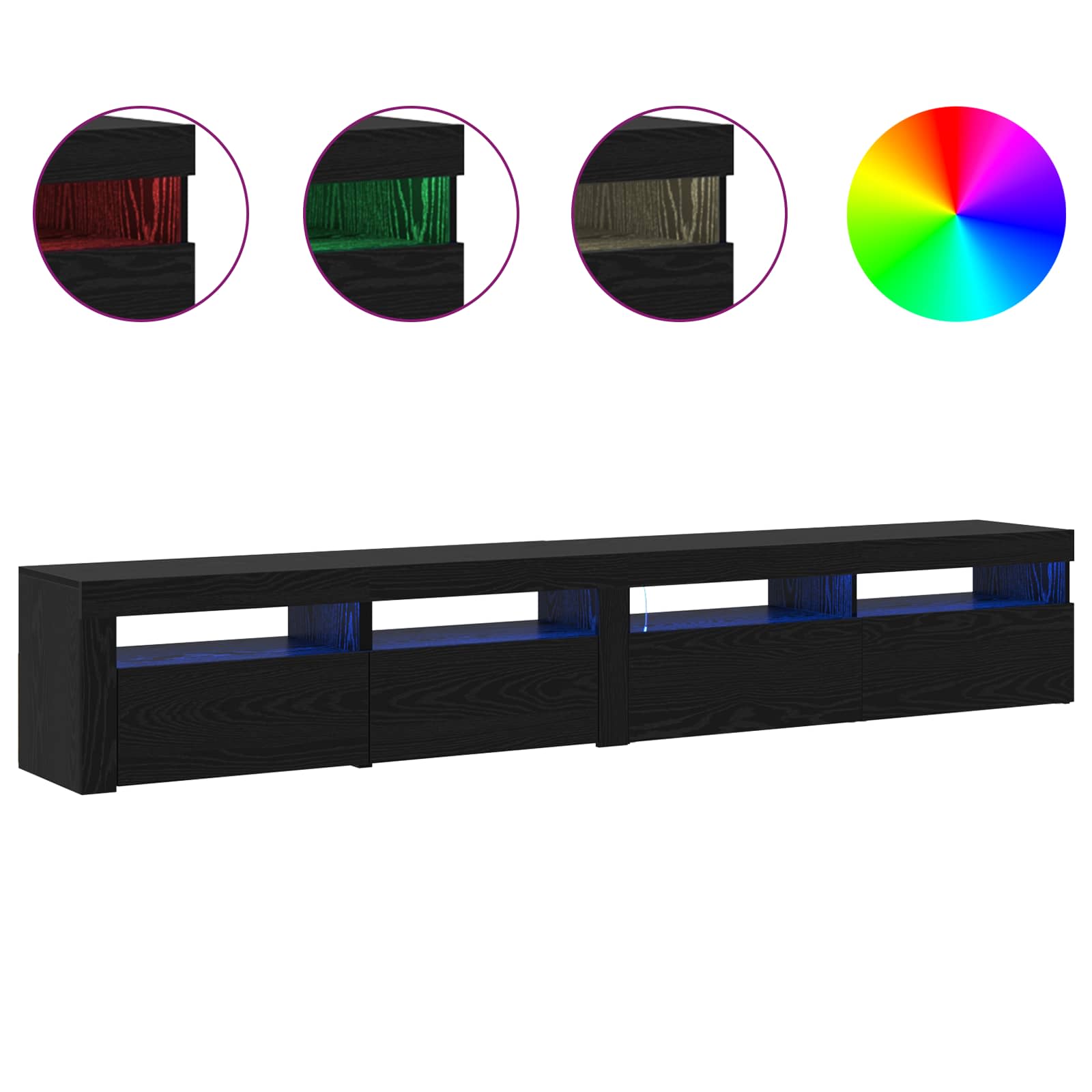 TV ormar 2 pcs Crni hrast 240 x 35 x 40 cm Konstruirano drvo