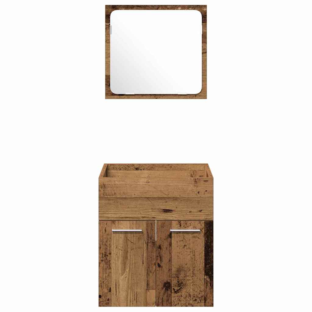 Set namještaja za kupaonicu 4 pcs Staro drvo Konstruirano drvo
