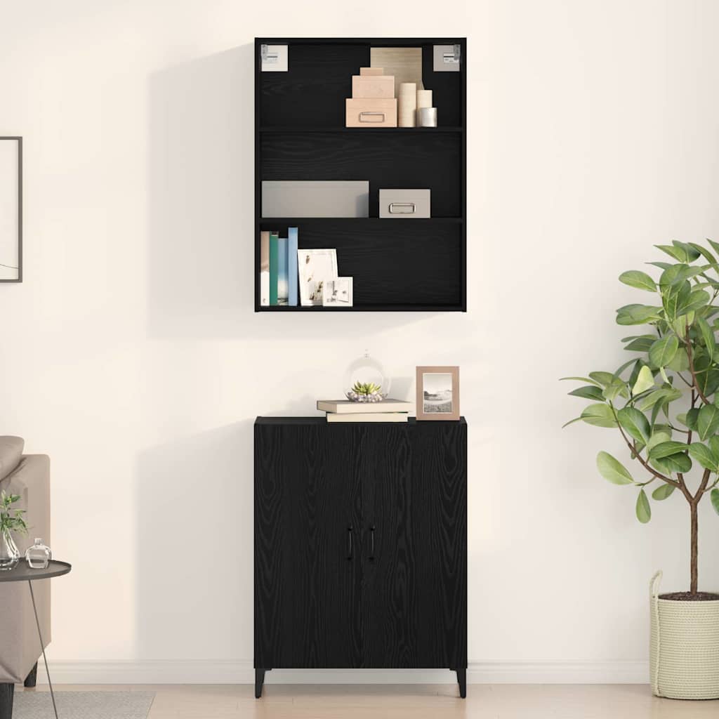 Highboard Crni hrast 69,5 x 32,5 x 180 cm Konstruirano drvo