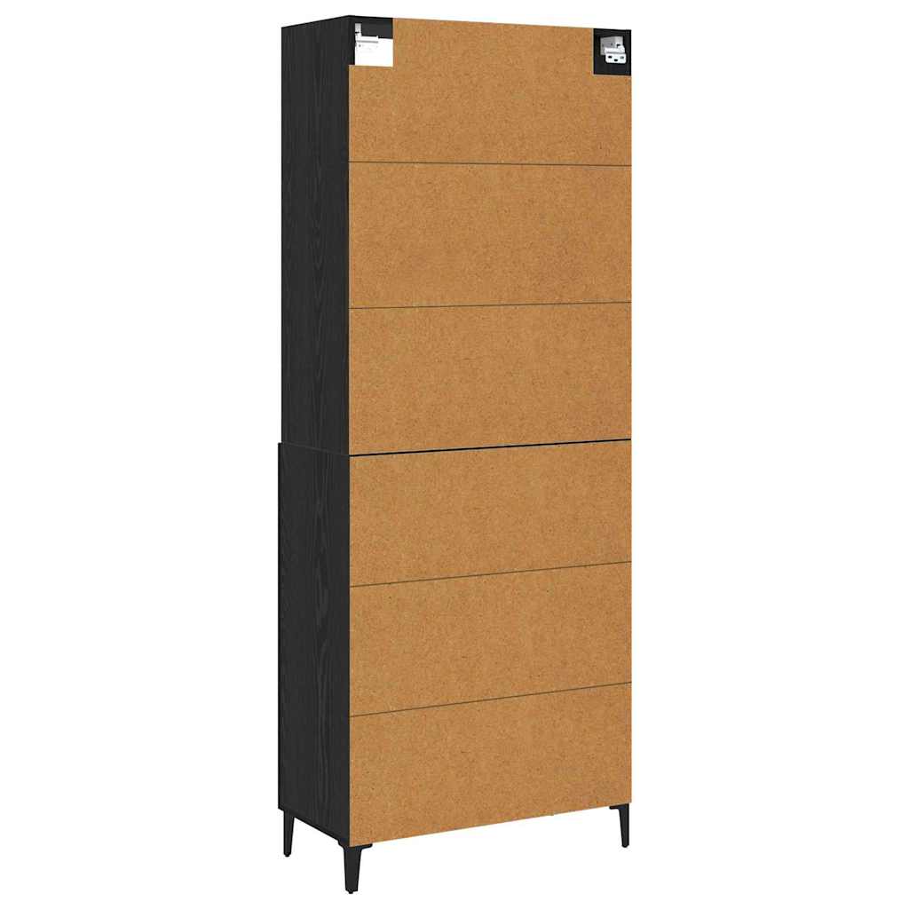 Highboard Crni hrast 69,5 x 32,5 x 180 cm Konstruirano drvo