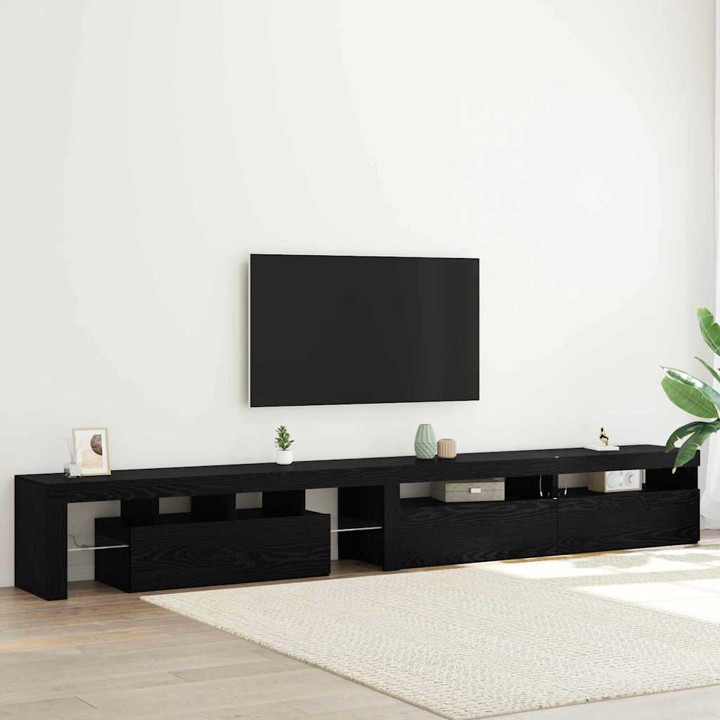 TV ormar 3 pcs Crni hrast 290 x 36,5 x 40 cm Konstruirano drvo
