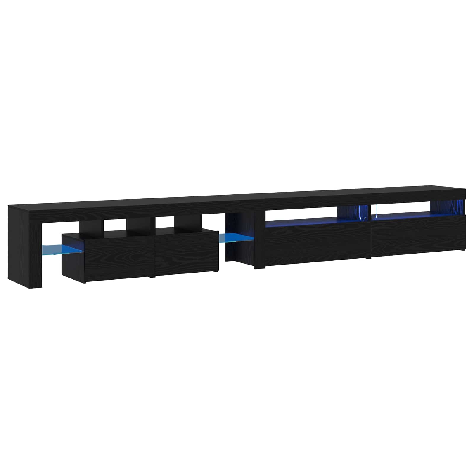 TV ormar 3 pcs Crni hrast 290 x 36,5 x 40 cm Konstruirano drvo